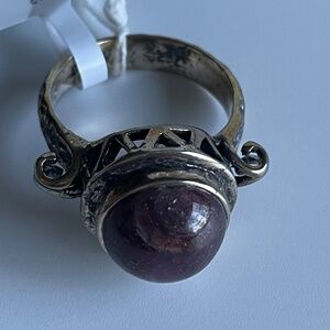 Star Ruby Sterling Silver Ring  size 9 NWT
